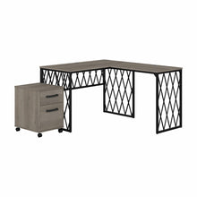 Load image into Gallery viewer, 56W Industrial L Shaped Desk with Mobile File Cabinet
