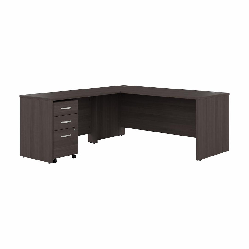 72W L Shaped Desk with Mobile File Cabinet