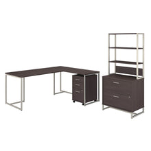 Load image into Gallery viewer, 72W L Shaped Desk with 30W Return, File Cabinets and Hutch
