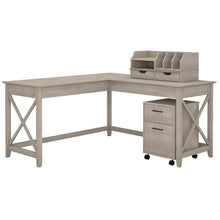 Load image into Gallery viewer, 60W L Shaped Desk with Mobile File Cabinet and Desktop Organizers
