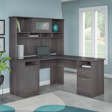 Load image into Gallery viewer, 60W L Shaped Computer Desk with Hutch and Storage
