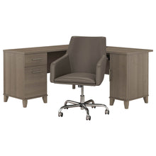 Load image into Gallery viewer, 60W L Shaped Desk with Mid Back Leather Box Chair
