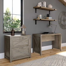 Load image into Gallery viewer, 48W Farmhouse Writing Desk with 2 Drawer Lateral File Cabinet
