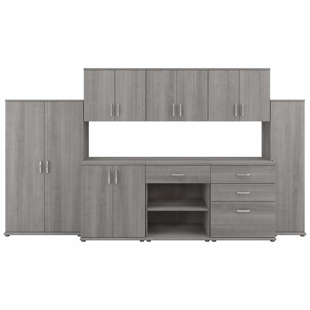 136W 8 Piece Modular Storage Set with Floor and Wall Cabinets