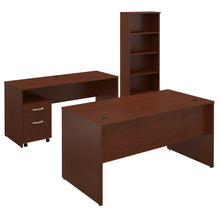 Load image into Gallery viewer, 60W Office Desk with Credenza, Mobile File Cabinet and Bookcase
