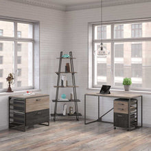 Load image into Gallery viewer, 50W Industrial Desk with A Frame Bookshelf and File Cabinets
