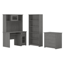Load image into Gallery viewer, 48W Small Computer Desk with Hutch, Lateral File Cabinet and Bookcase

