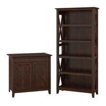 Load image into Gallery viewer, Secretary Desk with Storage and 5 Shelf Bookcase
