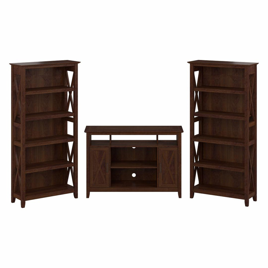 Tall TV Stand for 55 Inch TV with 5 Shelf Bookcases