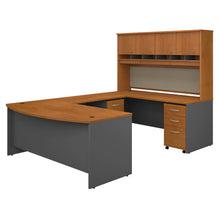 Load image into Gallery viewer, 72W Bow Front U Shaped Desk with Hutch and Storage
