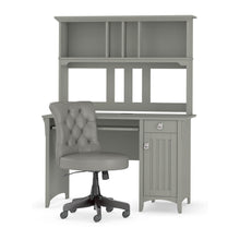 Load image into Gallery viewer, 48W Computer Desk with Hutch and Mid Back Tufted Office Chair
