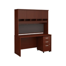 Load image into Gallery viewer, 60W x 24D Office Desk with Hutch and Mobile File Cabinet

