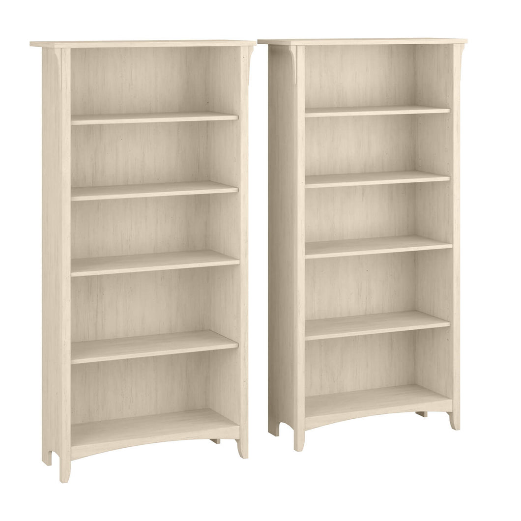 Tall 5 Shelf Bookcase - Set of 2