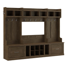 Load image into Gallery viewer, Full Entryway Storage Set with Coat Rack and Shoe Bench with Drawers
