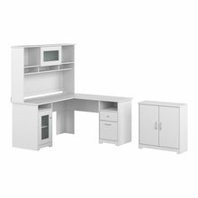 Load image into Gallery viewer, 60W L Shaped Computer Desk with Hutch and Small Storage Cabinet
