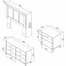 Load image into Gallery viewer, Twin Size Headboard, Dresser and Nightstand Bedroom Set
