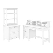 Load image into Gallery viewer, 54W Computer Desk with Drawers, Organizer, File Cabinet and Hutch
