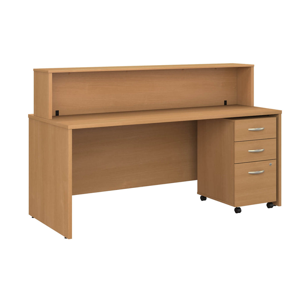 72W x 30D Reception Desk with Mobile File Cabinet