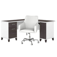 Load image into Gallery viewer, 60W L Shaped Desk with Mid Back Leather Box Chair
