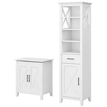 Load image into Gallery viewer, Tall Linen Cabinet and Laundry Hamper with Lid
