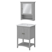 Load image into Gallery viewer, 24W Bathroom Vanity Sink and Medicine Cabinet with Mirror
