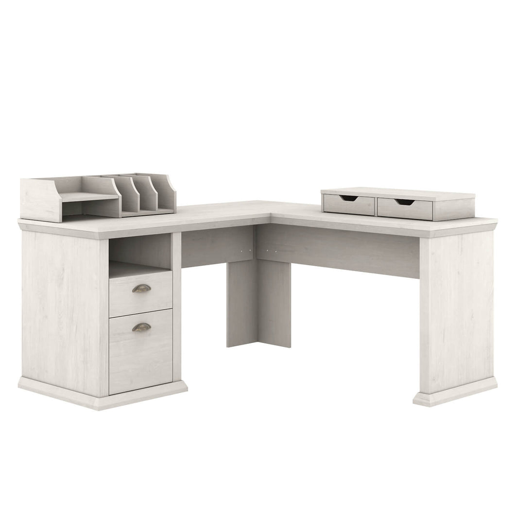 60W L Shaped Desk with Storage and Organizers