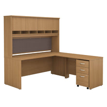 Load image into Gallery viewer, 72W L Shaped Desk with Hutch and Mobile File Cabinet
