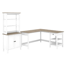 Load image into Gallery viewer, 60W L Shaped Computer Desk with 5 Shelf Bookcase
