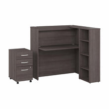 Load image into Gallery viewer, 48W Cubicle Desk with Shelves and Mobile File Cabinet
