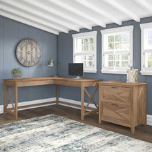 Load image into Gallery viewer, 60W L Shaped Desk with 2 Drawer Lateral File Cabinet
