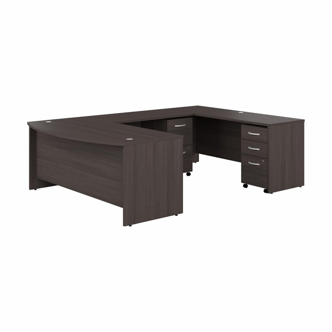 72W x 36D U Shaped Desk and Mobile File Cabinets