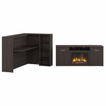 Load image into Gallery viewer, 72W Reception Desk with 72W Electric Fireplace TV Stand
