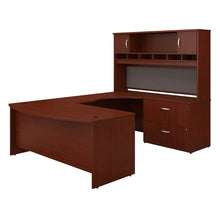 Load image into Gallery viewer, 72W Right Handed Bow Front U Shaped Desk with Storage
