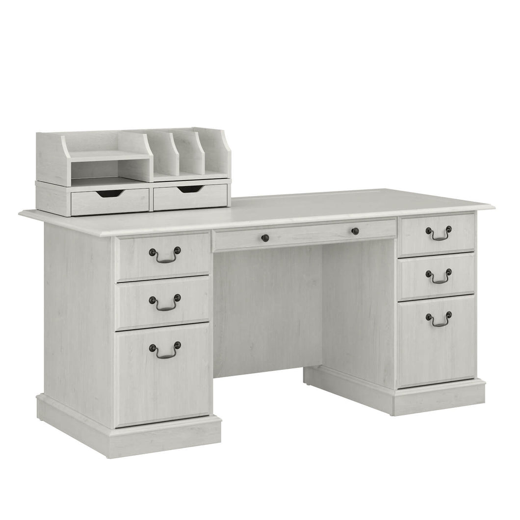 Executive Desk with Drawers and Desktop Organizers