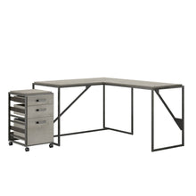 Load image into Gallery viewer, 50W L Shaped Industrial Desk with 3 Drawer Mobile File Cabinet
