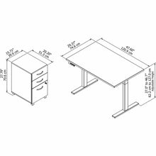 Load image into Gallery viewer, 48W x 30D Height Adjustable Standing Desk with Storage
