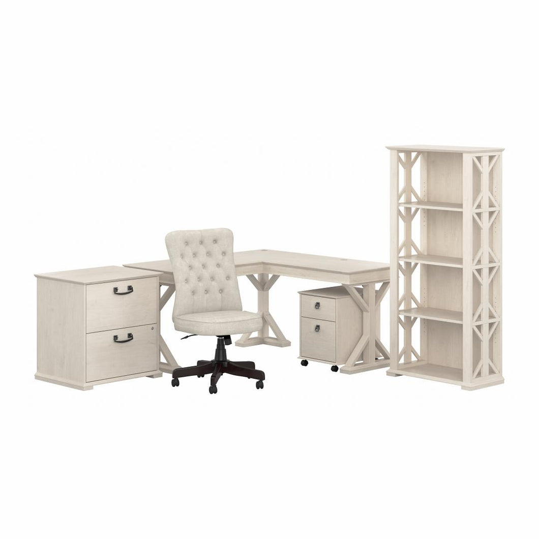 60W L Shaped Computer Desk with Chair and Storage