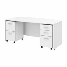 Load image into Gallery viewer, 72W x 36D Bow Front Desk with Mobile File Cabinets
