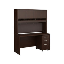 Load image into Gallery viewer, 60W x 24D Office Desk with Hutch and Mobile File Cabinet
