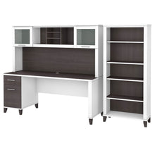 Load image into Gallery viewer, 72W Office Desk with Hutch and 5 Shelf Bookcase
