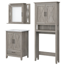 Load image into Gallery viewer, 24W Bathroom Vanity Sink with Mirror and Over Toilet Storage Cabinet
