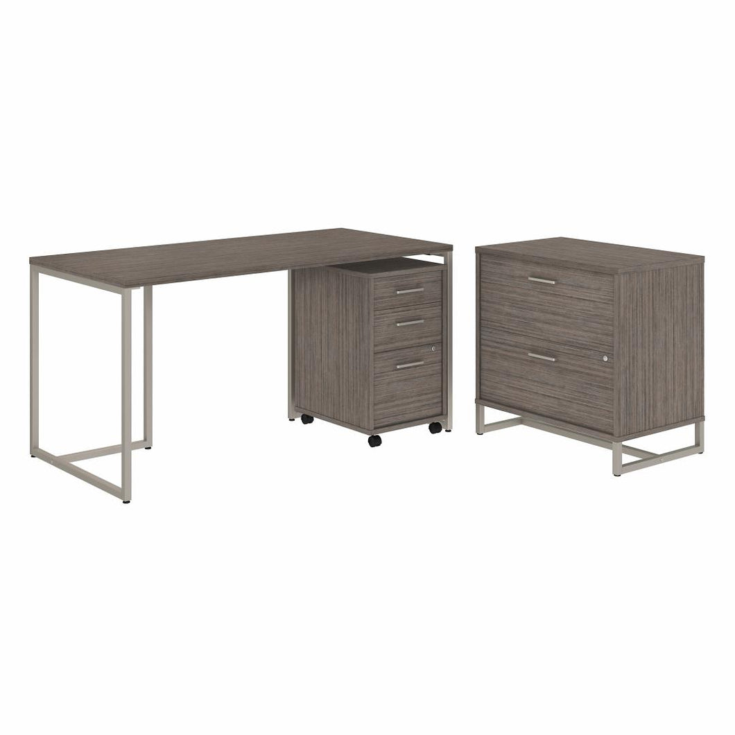 60W Table Desk with File Cabinets