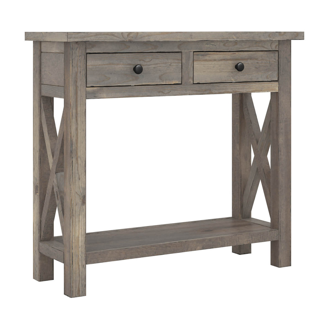 38W Narrow Console Table with Drawers - Assembled