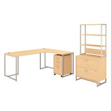 Load image into Gallery viewer, 72W L Shaped Desk with 30W Return, File Cabinets and Hutch
