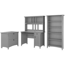 Load image into Gallery viewer, Mission Desk with Hutch, Lateral File Cabinet and 5 Shelf Bookcase
