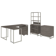 Load image into Gallery viewer, 72W L Shaped Desk with 30W Return, File Cabinets and Bookcase
