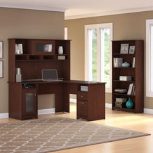 Load image into Gallery viewer, 60W L Shaped Computer Desk with Hutch and 5 Shelf Bookcase
