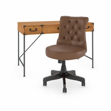 Load image into Gallery viewer, 48W Writing Desk with Drawers and Mid Back Tufted Office Chair
