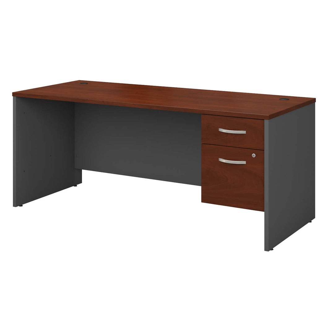 72W x 30D Office Desk with 3/4 Pedestal
