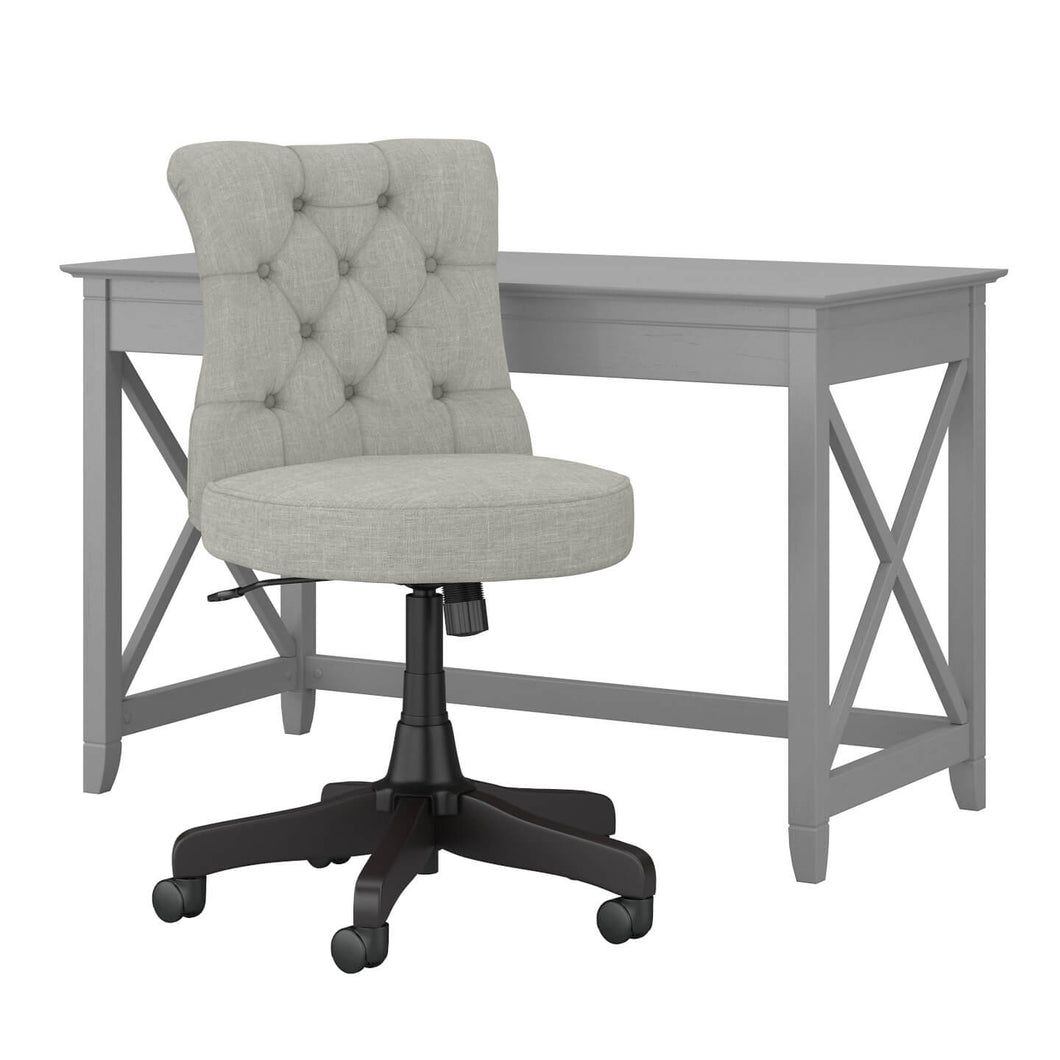 48W Writing Desk with Mid Back Tufted Office Chair